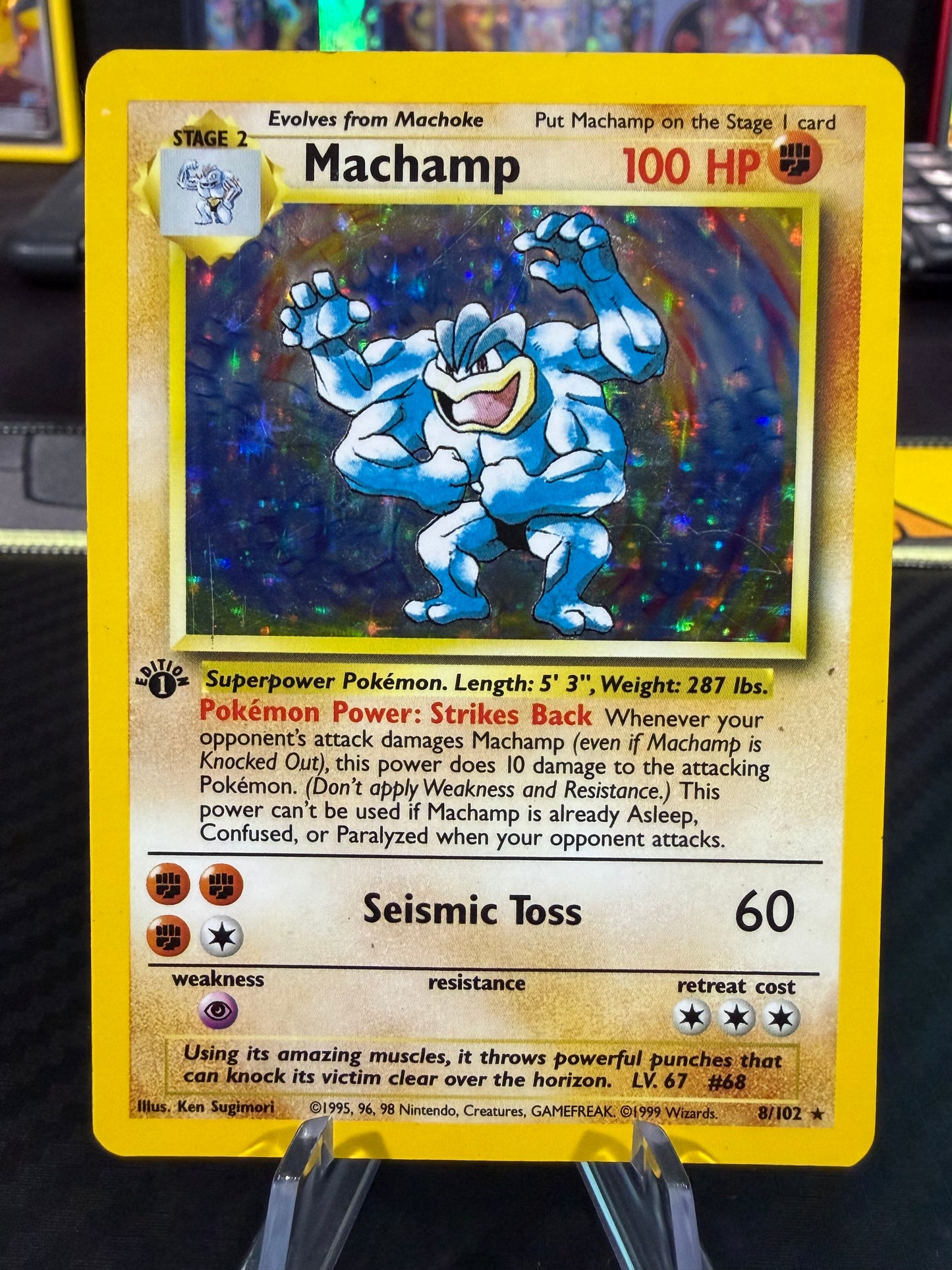 Machamp - 1st Ed Holo - 8/102 - Pokemon Base Set