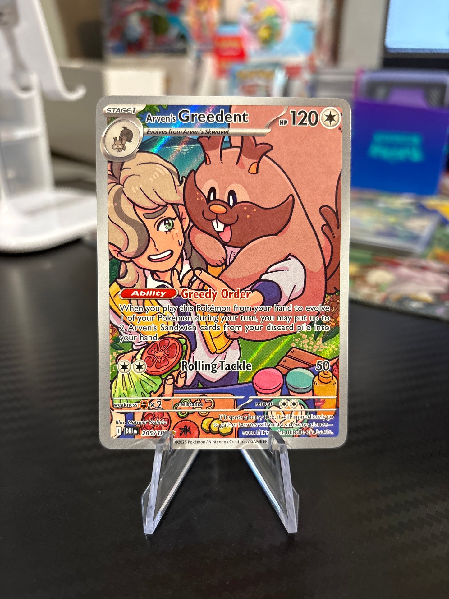Arven’s Greedent - 205/182 - Illustration Rare - Destined Rivals - NM