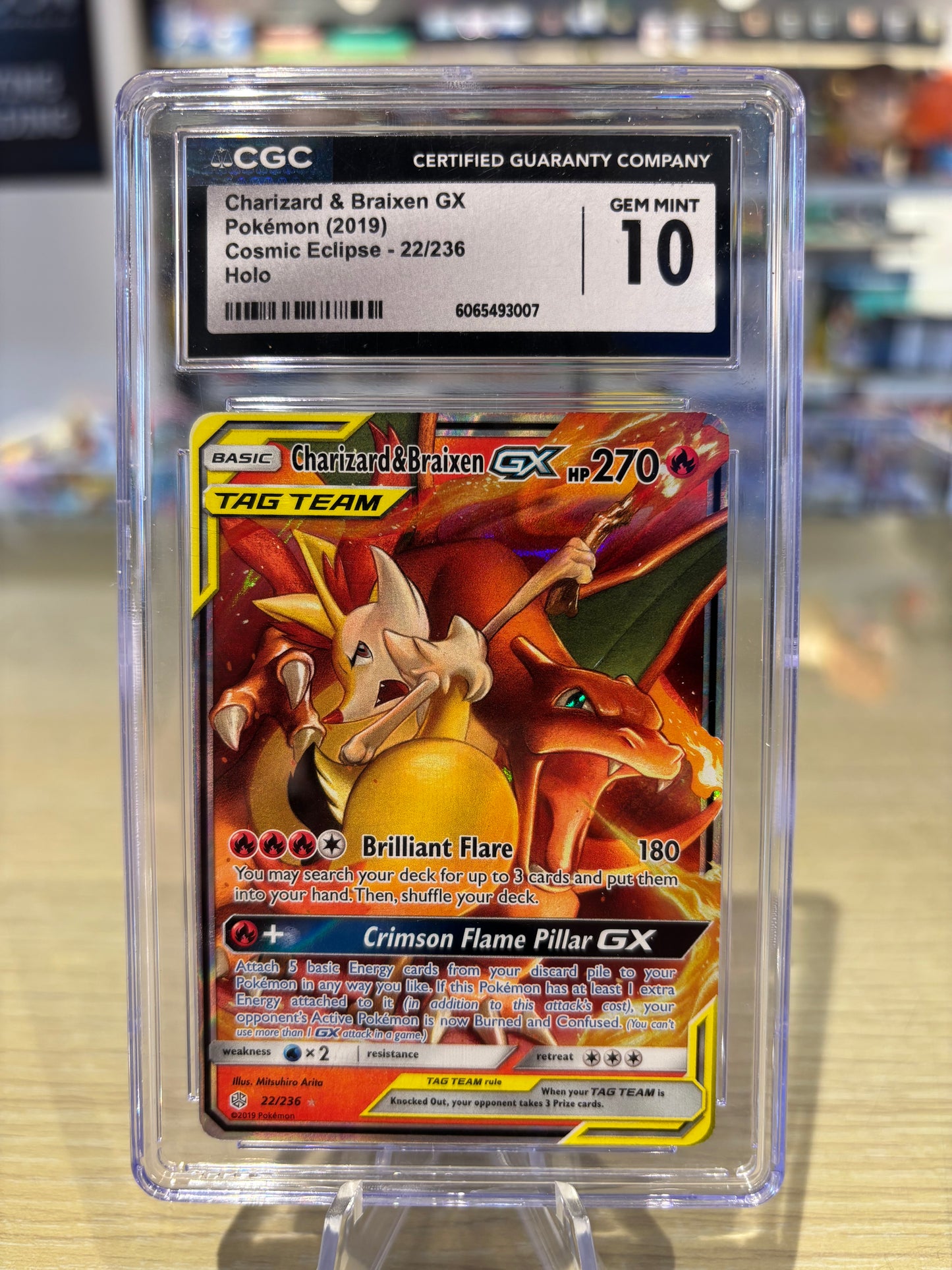 CGC 10 - Charizard & Braixen GX - 22/236 - Cosmic Eclipse