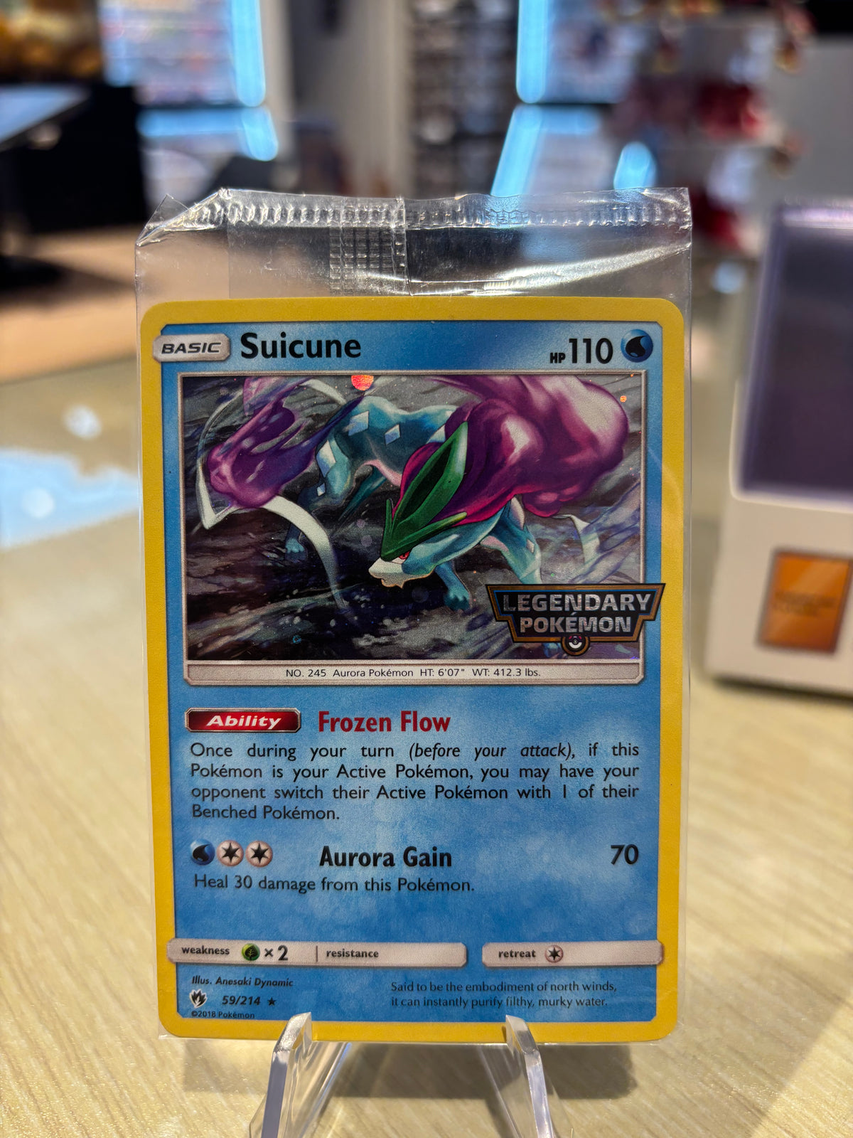 Suicune - 59/214 - Lost Thunder Legendary Pokémon Stamped