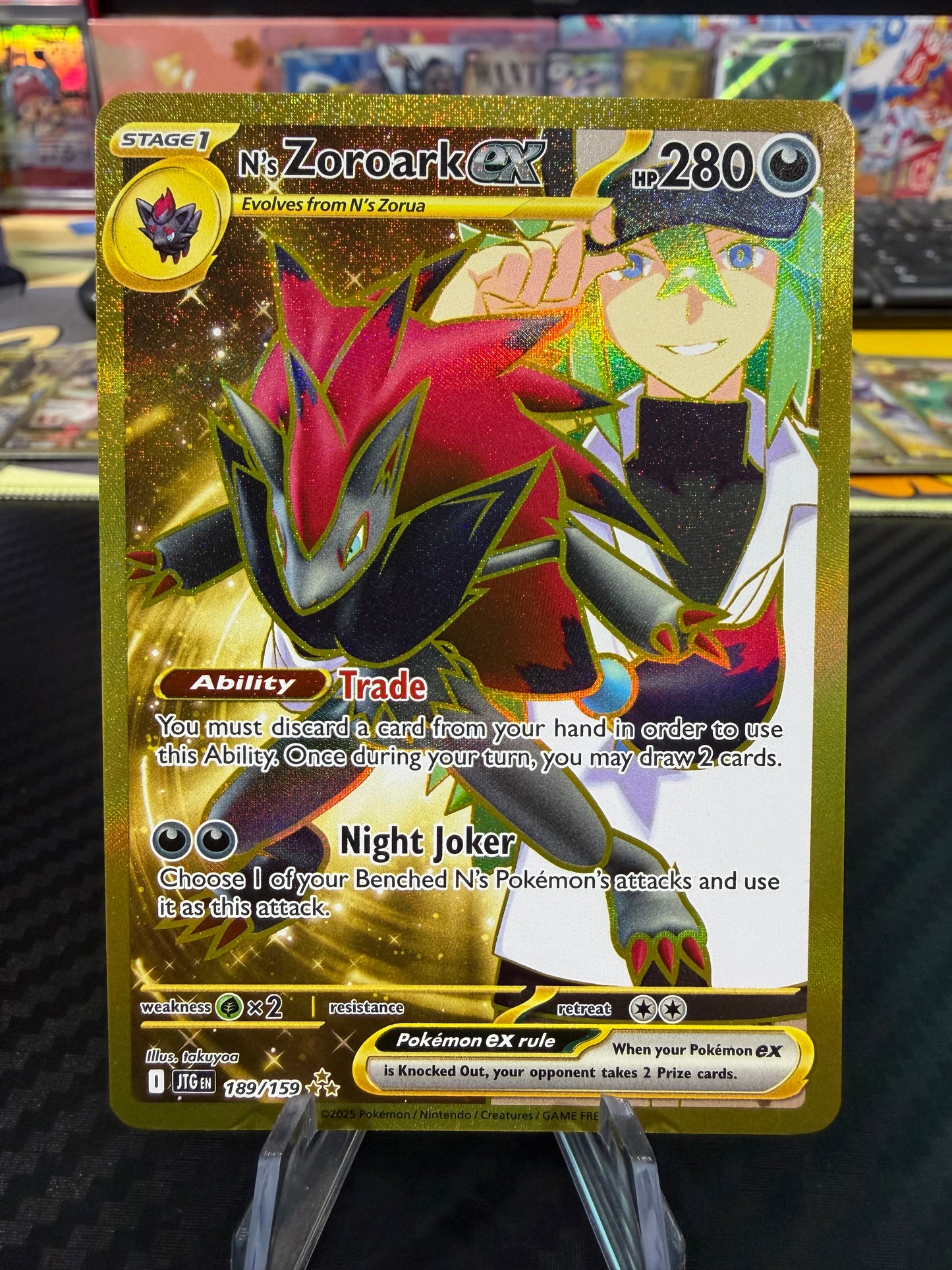 N’s Zoroark Ex - 189/159 - Hyper Rare - Journey Together - NM