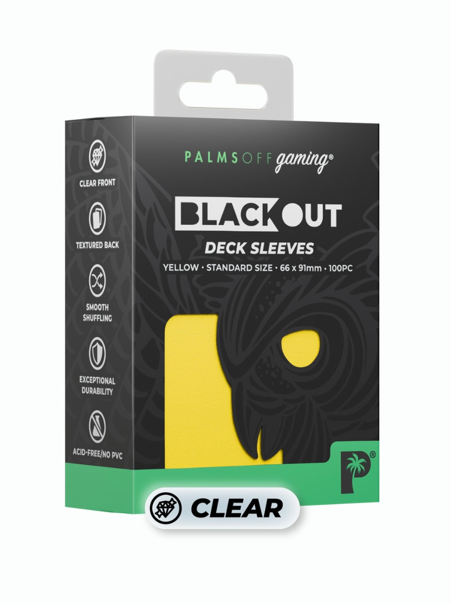 Palms Off Gaming - Blackout Sleeves - Standard Size, 100pc - YELLOW