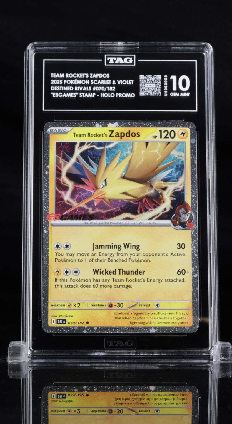 Team Rocket’s Zapdos 070/182 - EB Games Stamp - Destined Rivals - TAG 10