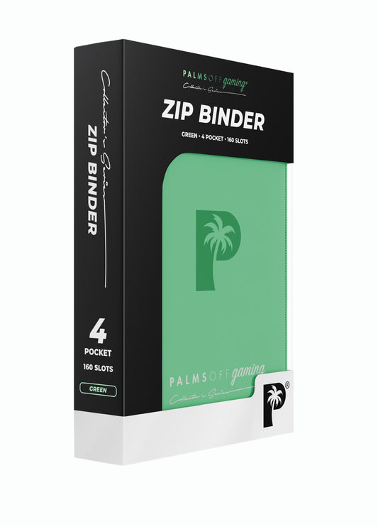 Palms Off Gaming Collectors Series 4 Pocket Zip Binder - 160 Slots - GREEN