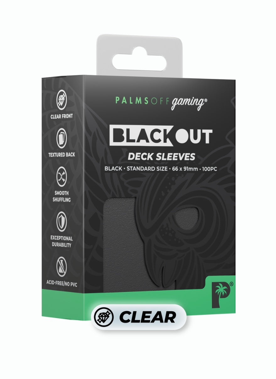Palms Off Gaming - Blackout Sleeves - Standard Size, 100pc - BLACK