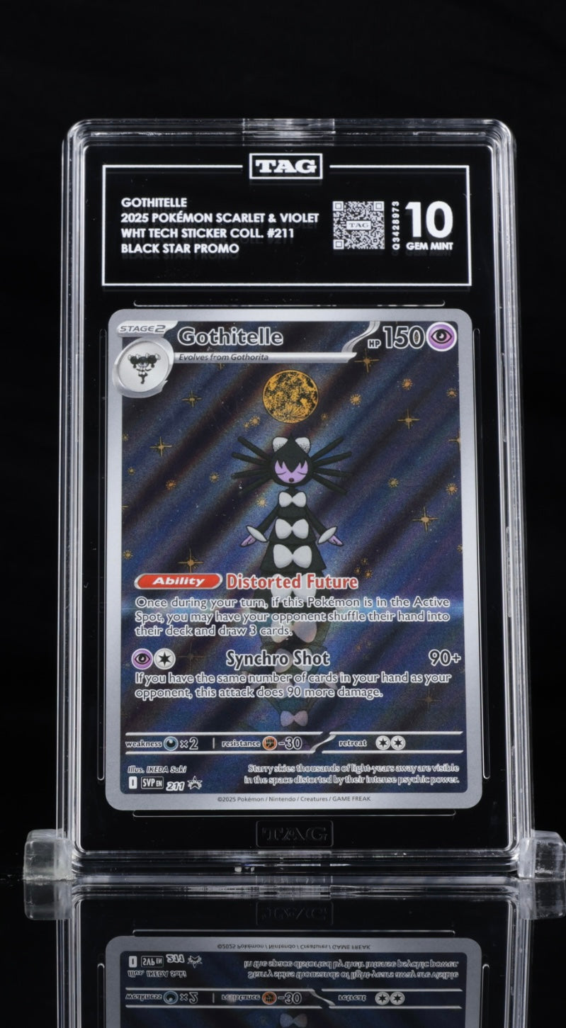Gothitelle - Black Star Promo - White Flare Tech Sticker Collection - #211 - TAG 10
