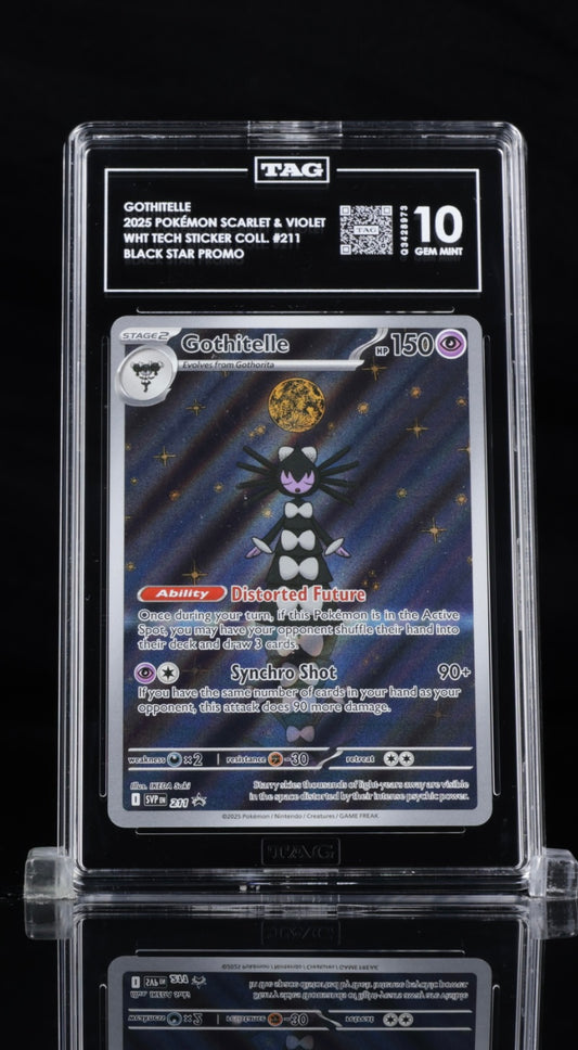 Gothitelle - Black Star Promo - White Flare Tech Sticker Collection - #211 - TAG 10