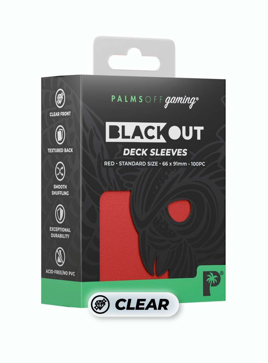 Palms Off Gaming - Blackout Sleeves - Standard Size, 100pc - RED