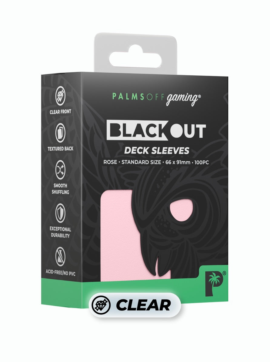 Palms Off Gaming - Blackout Sleeves - Standard Size, 100pc - ROSE