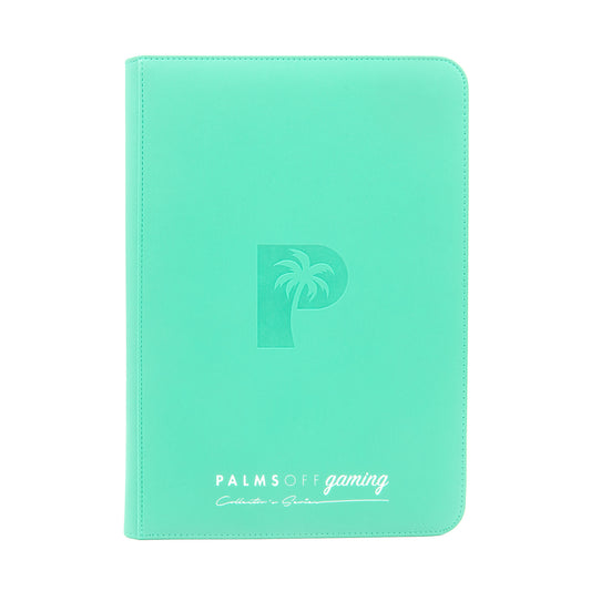 Palms Off Gaming - Collector's Series Top Loader Zip Binder - 216 Slots - TURQUOISE