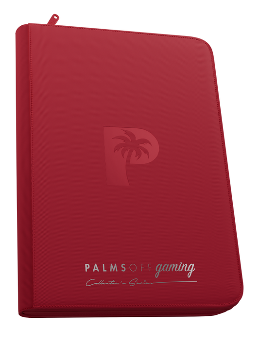 Palms Off Gaming - Collector's Series Top Loader Zip Binder - 216 Slots - RED