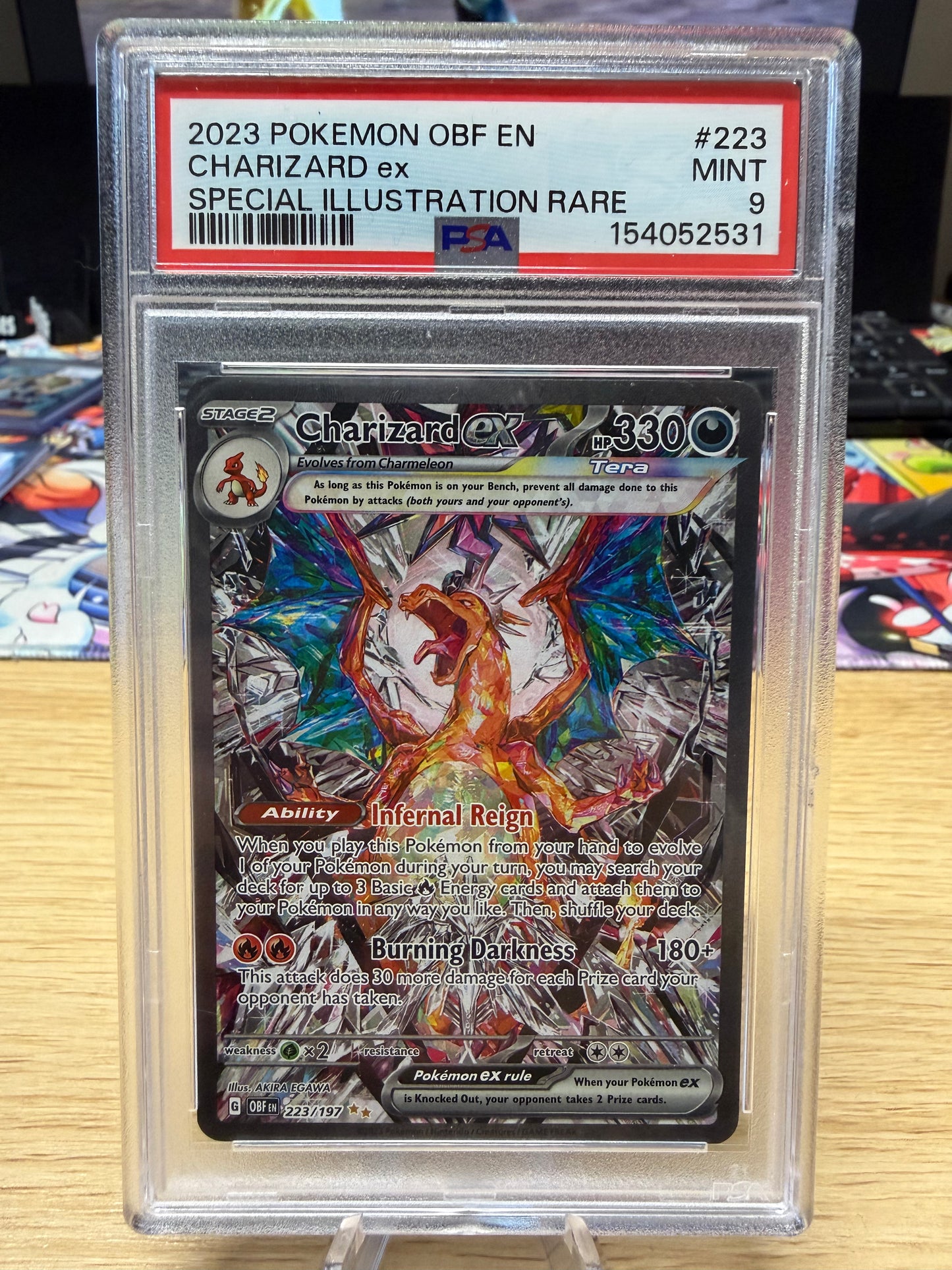 PSA 9 - Charizard Ex - 223/197 - Obsidian Flames