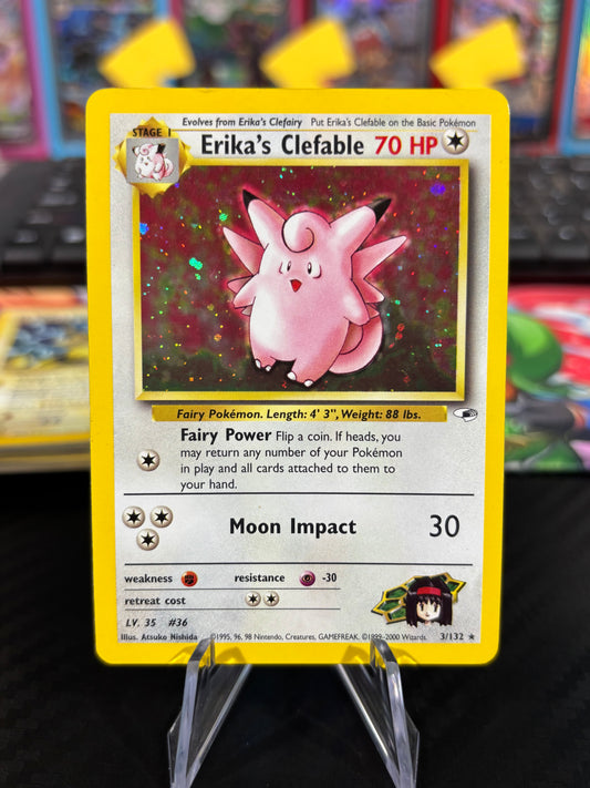 Erika’s Clefable - 3/132 - WOTC Holo - Gym Heroes - LP