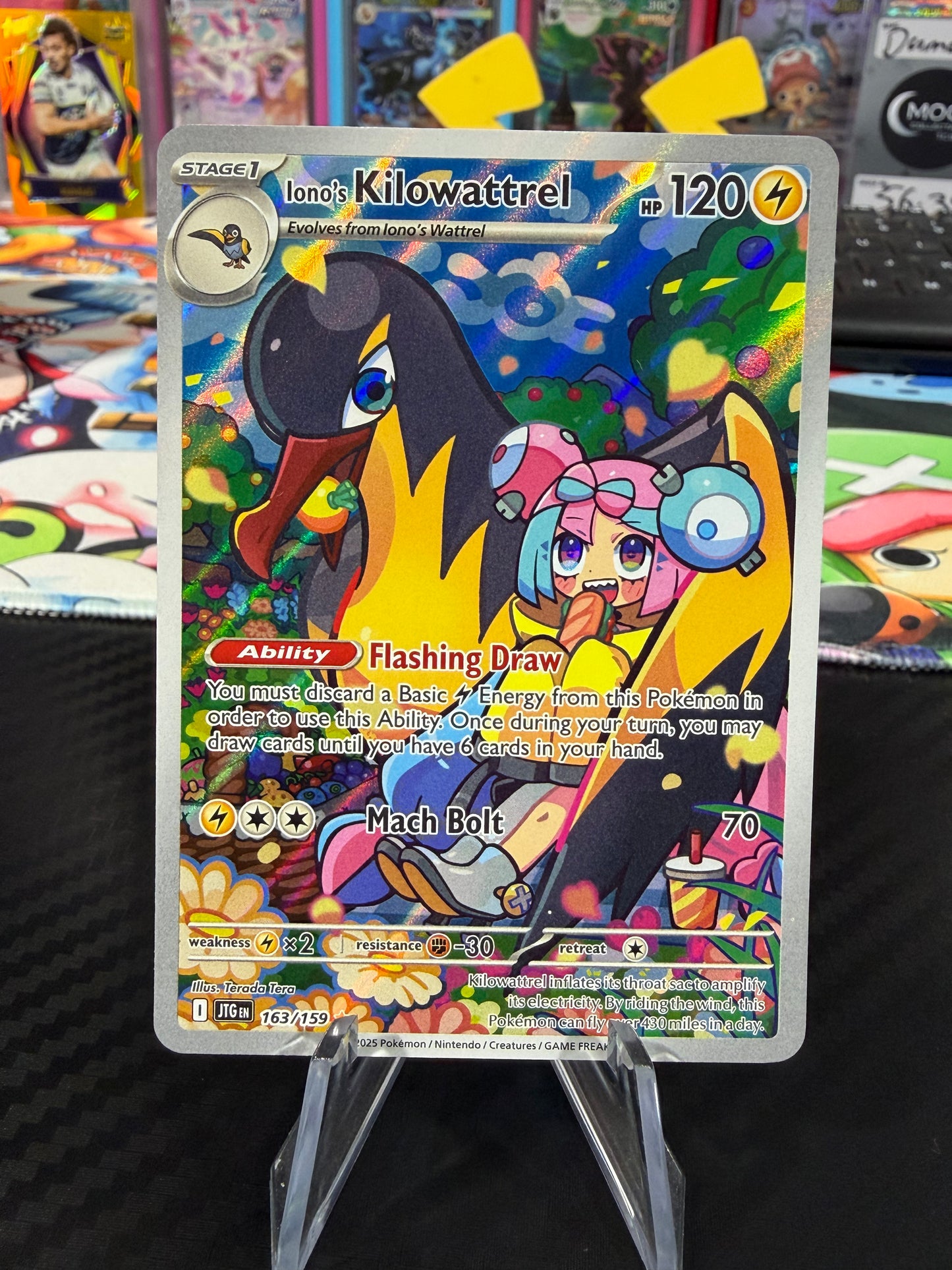Iono's Kilowattrel - 163/159 - Illustration Rare - Journey Together - NM