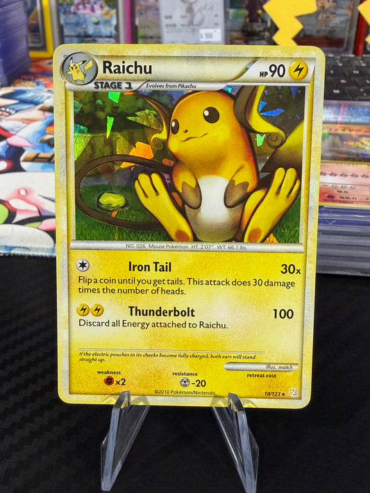 Raichu - Holo - 10/123 (Cracked Ice Holo) - HeartGold & SoulSilver - NM