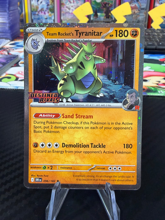 Team Rocket’s Tyranitar - 096/182 - Destined Rivals Stamped Promo - NM